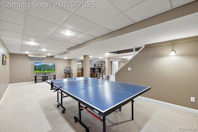 6591 Tree Knoll Dr, Troy, MI 48098 - playroom with carpet floors and a paneled ceiling