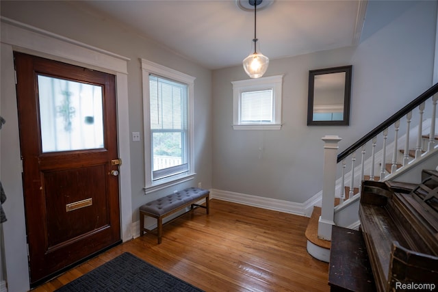 1731 Parker St, Detroit, MI 48214 - entryway with stairs and wood finished floors