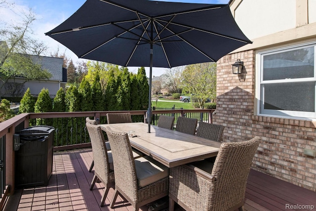 900 Mcdonald Dr, Northville, MI 48167 - wooden terrace with outdoor dining area