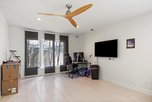 900 Mcdonald Dr, Northville, MI 48167 - office featuring ceiling fan and recessed lighting