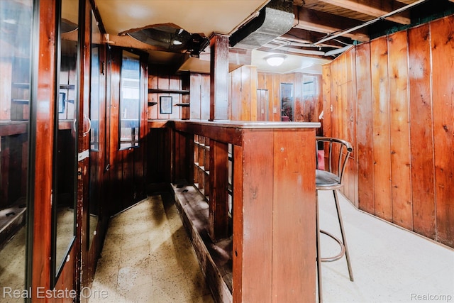 16219 Normandy St, Detroit, MI 48221 - indoor dry bar featuring wood walls
