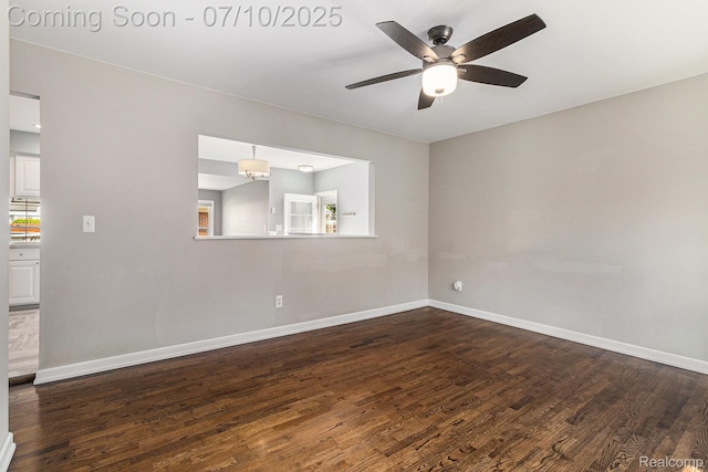 39408 Atkinson Dr, Sterling Heights, MI 48313 - spare room featuring ceiling fan and dark wood-style floors