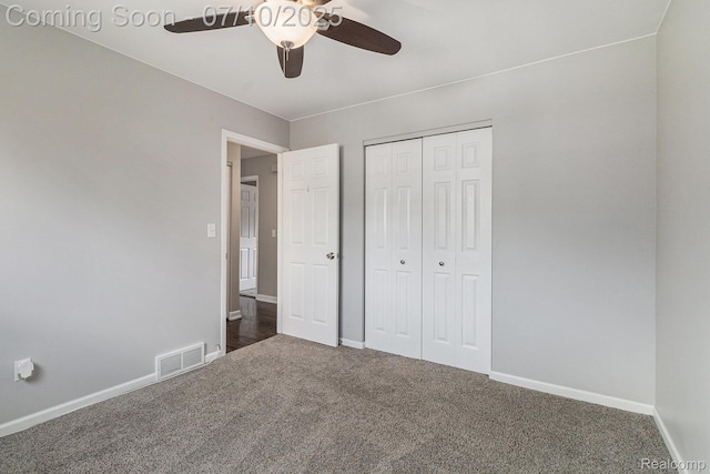 39408 Atkinson Dr, Sterling Heights, MI 48313 - unfurnished bedroom featuring carpet floors, a closet, and ceiling fan