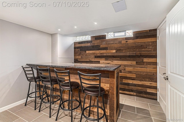 39408 Atkinson Dr, Sterling Heights, MI 48313 - indoor dry bar featuring recessed lighting and wooden walls