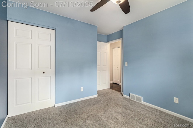 39408 Atkinson Dr, Sterling Heights, MI 48313 - unfurnished bedroom with carpet, a ceiling fan, and a closet