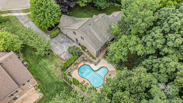 9780 Oak Valley Dr, Clarkston, MI 48348 - aerial overview of property's location featuring a pool area