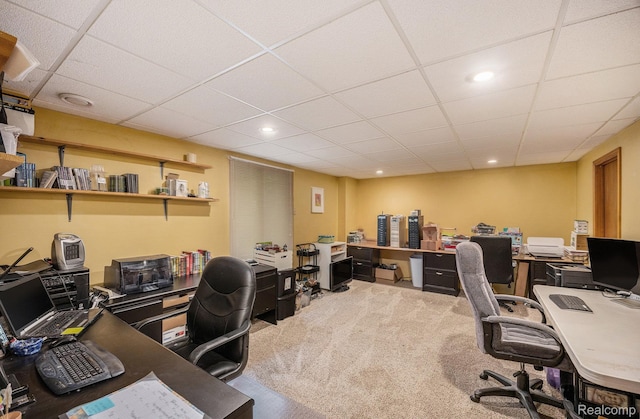 9780 Oak Valley Dr, Clarkston, MI 48348 - carpeted office with recessed lighting and a paneled ceiling