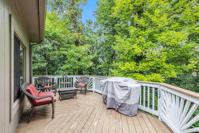 9780 Oak Valley Dr, Clarkston, MI 48348 - wooden deck with area for grilling
