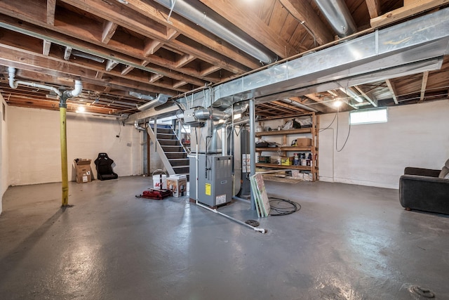 352 W Tacoma St, Clawson, MI 48017 - basement with stairs and heating unit