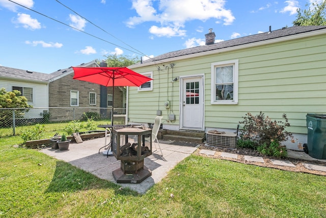 352 W Tacoma St, Clawson, MI 48017 - back of property featuring entry steps, a patio, and a chimney