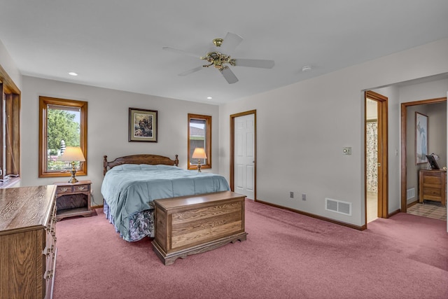 3416 Northlands Ave, Jackson, MI 49201 - bedroom with carpet, recessed lighting, and ceiling fan