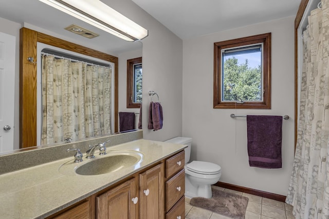 3416 Northlands Ave, Jackson, MI 49201 - bathroom featuring vanity, tile patterned flooring, and curtained shower
