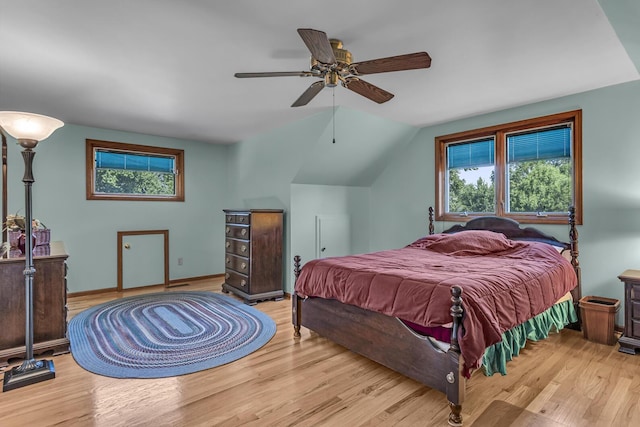 3416 Northlands Ave, Jackson, MI 49201 - bedroom with wood finished floors, ceiling fan, and lofted ceiling