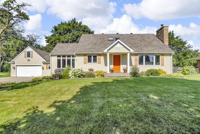 3416 Northlands Ave, Jackson, MI 49201 - view of front facade featuring a chimney, a front yard, a detached garage, a shingled roof, and an outdoor structure