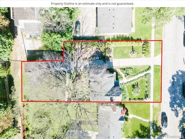 1313 Wall St, Port Huron, MI 48060 - aerial overview of property's location featuring property boundaries highlighted