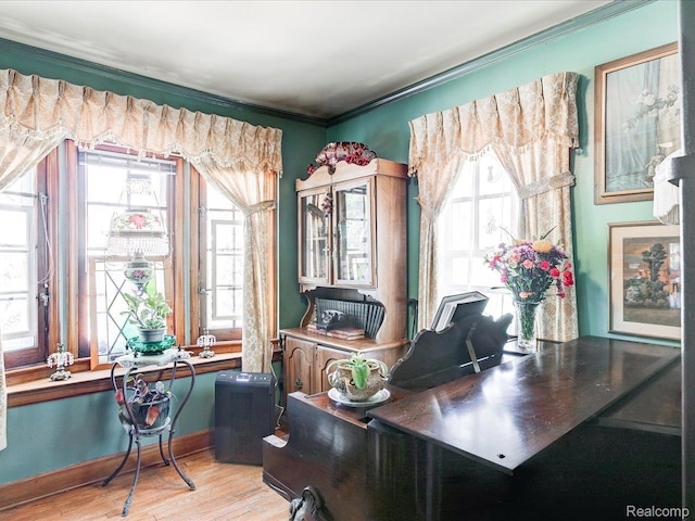 1313 Wall St, Port Huron, MI 48060 - home office with wood finished floors and crown molding