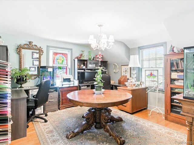 1313 Wall St, Port Huron, MI 48060 - office space featuring a chandelier and wood finished floors