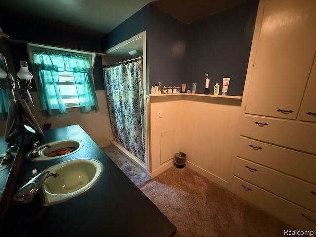 3103 Roush Rd, Hastings, MI 49058 - bathroom with a sink and curtained shower