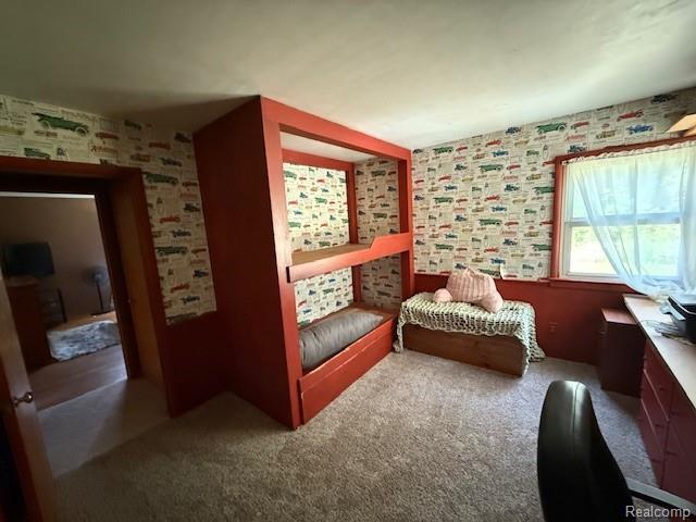 3103 Roush Rd, Hastings, MI 49058 - sitting room featuring carpet flooring and wallpapered walls