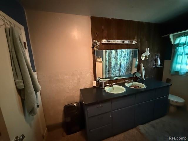 3103 Roush Rd, Hastings, MI 49058 - bathroom featuring toilet and double vanity