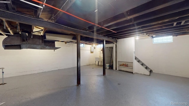 10800 Stratman St, Detroit, MI 48224 - below grade area with stairs and a sink