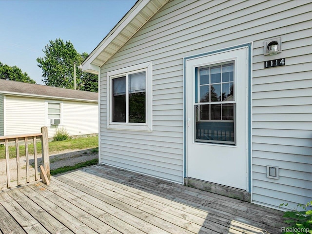 1114 Union St, Port Huron, MI 48060 - wooden deck featuring cooling unit