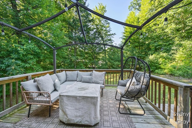 11200 Ivory Valley Dr NE, Rockford, MI 49341 - wooden terrace featuring an outdoor hangout area