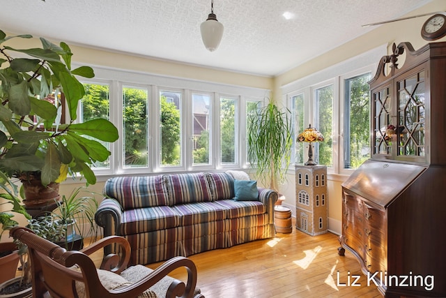 120 Union Ave SE, Grand Rapids, MI 49503 - sunroom with hardwood / wood-style flooring and a textured ceiling