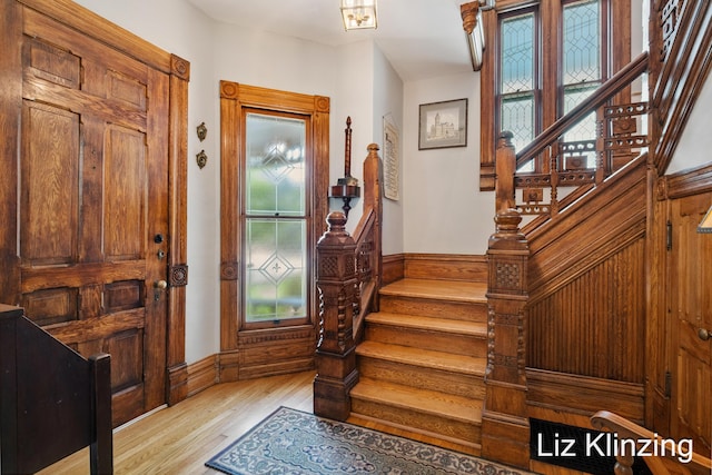 120 Union Ave SE, Grand Rapids, MI 49503 - entryway featuring stairway and light wood finished floors