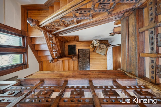 120 Union Ave SE, Grand Rapids, MI 49503 - stairway featuring wood walls