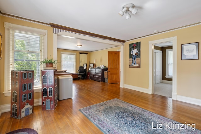 120 Union Ave SE, Grand Rapids, MI 49503 - living room with wood finished floors and ornamental molding