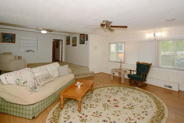 2357 River St, Kalamazoo, MI 49048 - living area with ceiling fan and wood finished floors