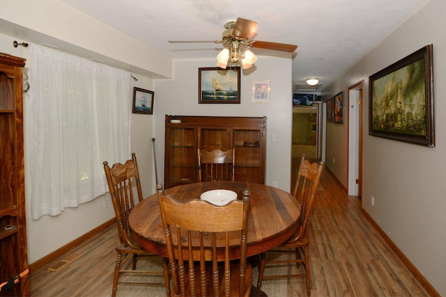 2357 River St, Kalamazoo, MI 49048 - dining area featuring wood finished floors and ceiling fan