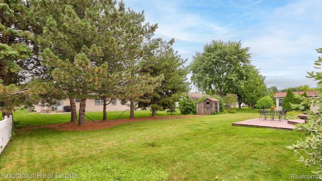 622 W Schleier St, Frankenmuth, MI 48734 - view of yard featuring a shed and a wooden deck