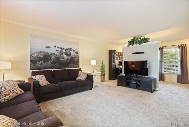 622 W Schleier St, Frankenmuth, MI 48734 - carpeted living room featuring crown molding