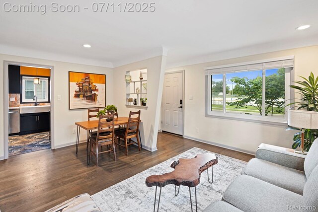 24528 Schroeder Ave, Eastpointe, MI 48021 - living area with wood finished floors and recessed lighting