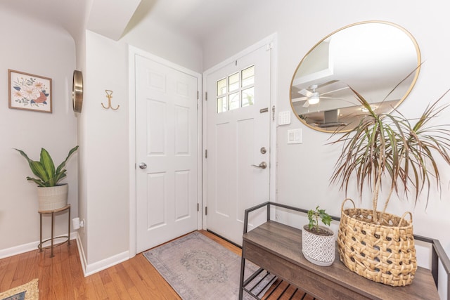 2041 Norfolk Ave, Ann Arbor, MI 48103 - foyer with light wood-style flooring and a ceiling fan