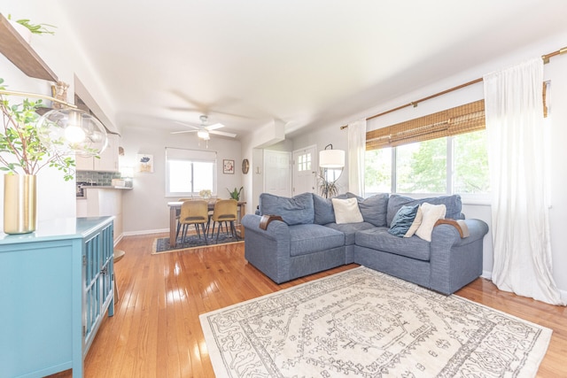 2041 Norfolk Ave, Ann Arbor, MI 48103 - living area featuring a ceiling fan and light wood-style floors