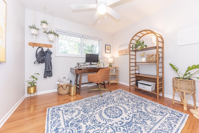 2041 Norfolk Ave, Ann Arbor, MI 48103 - office area with a ceiling fan and wood finished floors