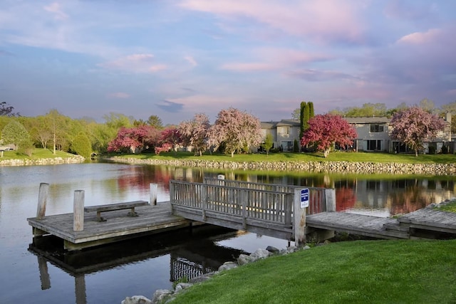 609 Watersedge Dr, Ann Arbor, MI 48105 - dock with a water view and a lawn