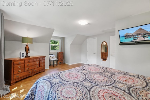 5910 Hillsboro Rd, Davisburg, MI 48350 - bedroom featuring light wood finished floors and lofted ceiling