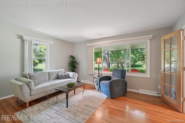 5910 Hillsboro Rd, Davisburg, MI 48350 - living area featuring light wood-style floors and baseboard heating