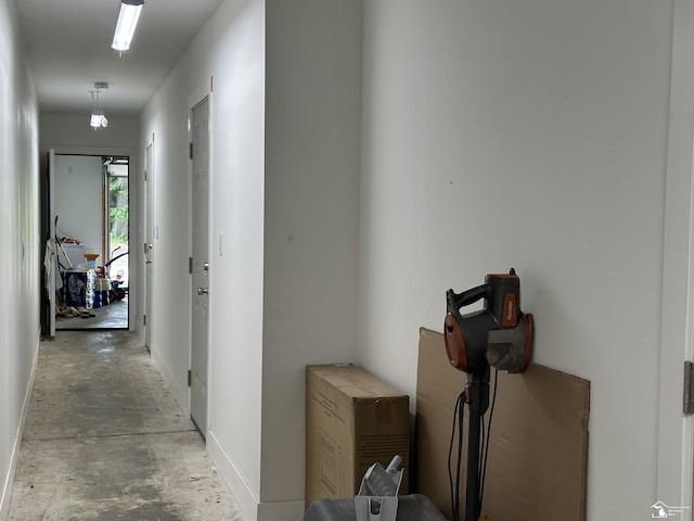 10931 Telegraph Rd, Erie, MI 48133 - hallway with unfinished concrete flooring and baseboards