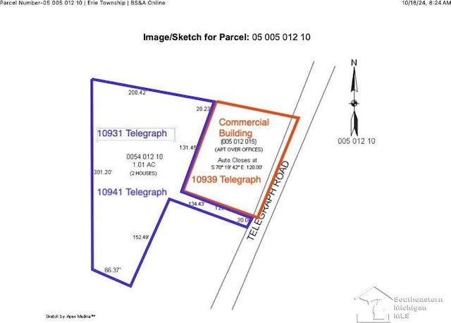 10931 Telegraph Rd, Erie, MI 48133 - map / location