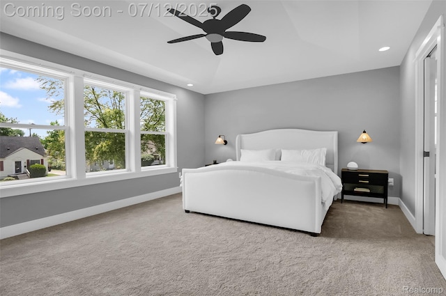 1212 Royal Ave, Royal Oak, MI 48073 - carpeted bedroom with recessed lighting and a ceiling fan