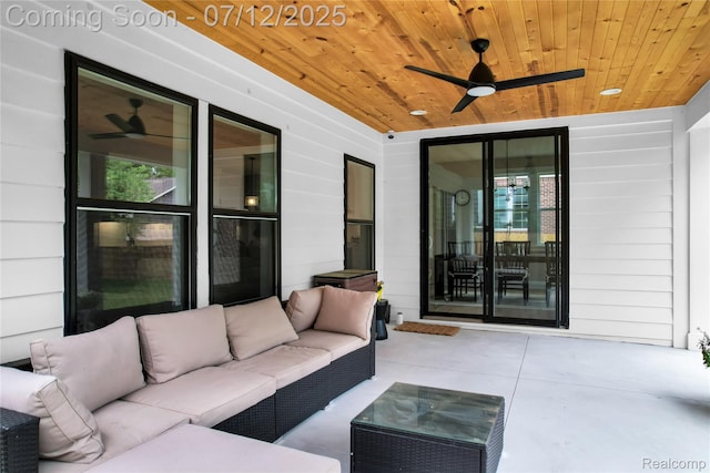 1212 Royal Ave, Royal Oak, MI 48073 - view of patio with an outdoor hangout area and ceiling fan