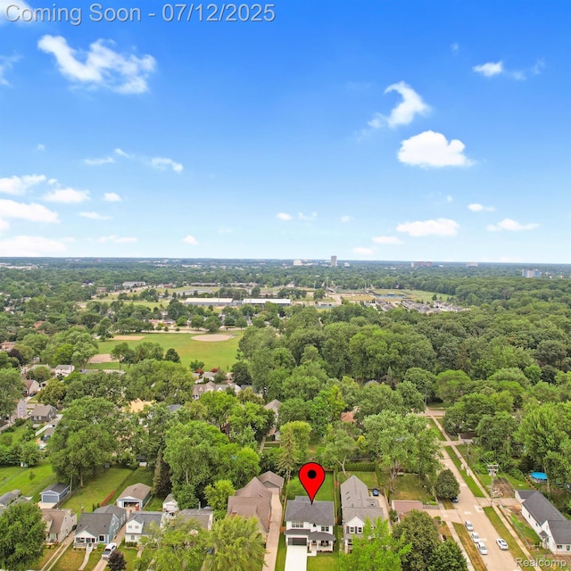 1212 Royal Ave, Royal Oak, MI 48073 - aerial view of property and surrounding area with nearby suburban area