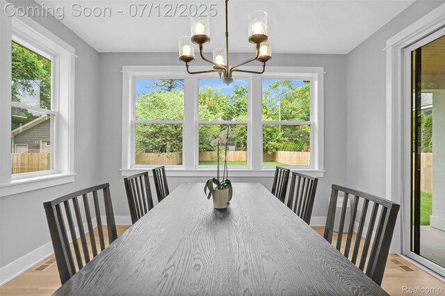 1212 Royal Ave, Royal Oak, MI 48073 - unfurnished dining area featuring a chandelier and healthy amount of natural light
