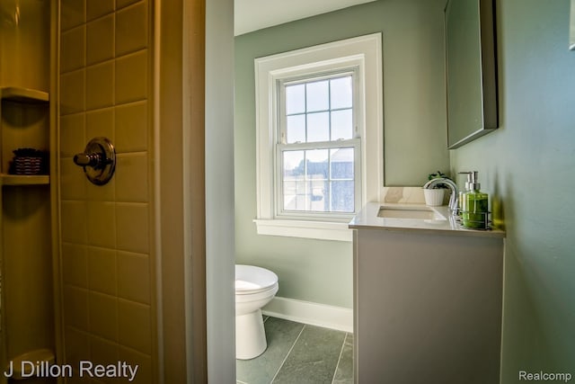 959 Washtenaw Rd, Ypsilanti, MI 48197 - full bathroom with a shower stall, vanity, and tile patterned floors