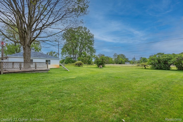 2548 Hearthside Dr, Ypsilanti, MI 48198 - view of yard with a wooden deck